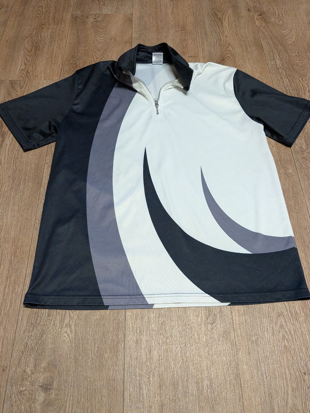 Men's Short-Sleeve Sport Polo Shirt in Black, White & Gray